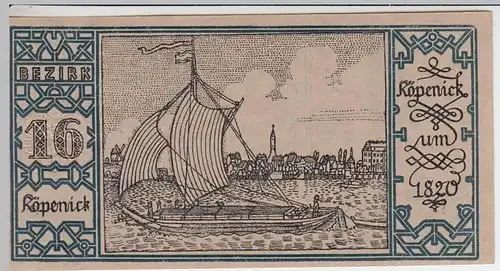 (D226) Notgeld der Stadt Berlin 1921, 50 Pf., Bezirk 16 Köpenick