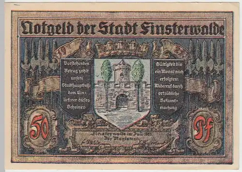 (D260) Notgeld der Stadt Finsterwalde, 50 Pf, 1921