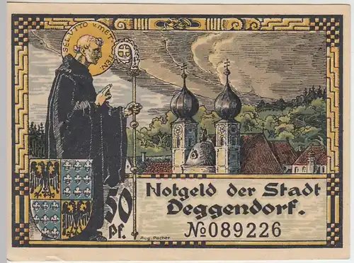(D262) Notgeld der Stadt Deggendorf, 50 Pf., 1920