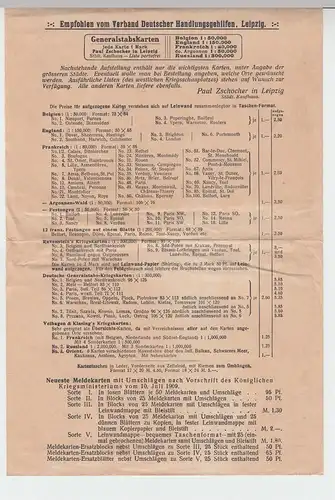 (D321) Kaufhaus Paul Zschocher Leipzig, Angebotsliste Karten 1909