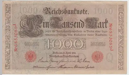 (D383) Geldschein Reichsbanknote 1000 Mark 1910