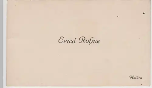 (D393) 2x Visitenkarte Ernst Rohne, Helbra, 1940/50er