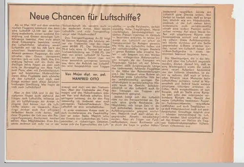 (D546) Zeitungsartikel "Neue Chancen für Luftschiffe?", DDR ca. 1965