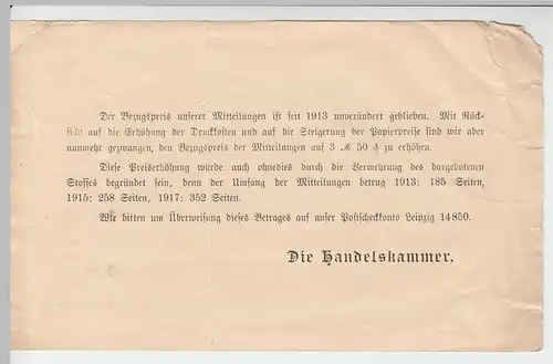 (D587) Rechnung der Handelskammer zu Zittau 1918
