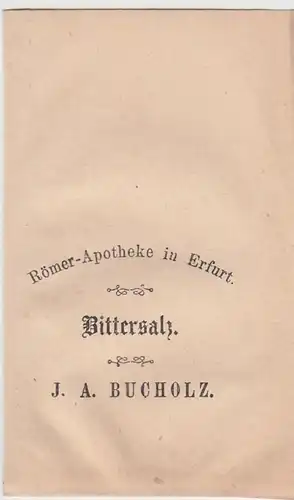 (D601) Römer Apotheke Erfurt, kl. Papiertüte f. Bittersalz, vor 1945
