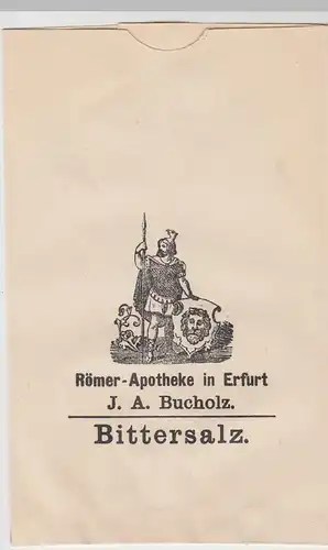 (D604) Römer Apotheke Erfurt, kl. Papiertüte f. Bittersalz, vor 1945