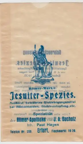 (D605) Römer Apotheke Erfurt, kl. Papiertüte f. Jesuiter-Spezies, vor 1945