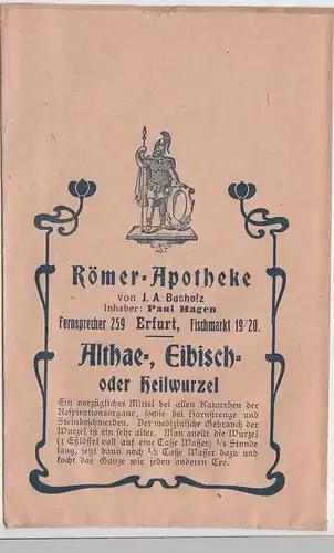 (D617) Römer Apotheke Erfurt, kl. Papiertüte f. Althae-, Eibisch o. Heilwurzel, vor 1945