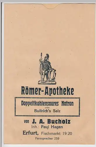 (D618) Römer Apotheke Erfurt, kl. Papiertüte f. Doppeltkohlensaures Natron, vor 1945