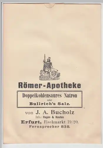 (D620) Römer Apotheke Erfurt, Papiertüte f. Bullrich's Salz, vor 1945