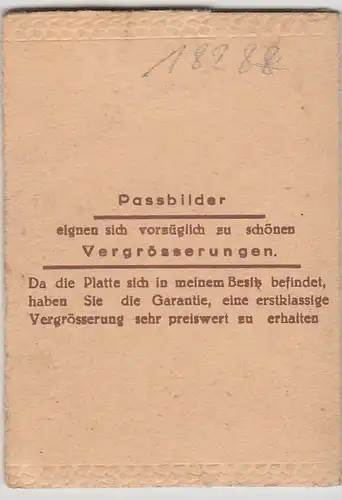 (D624) kl. Papiertüte Fotograf Deylig, Greiz, 1940/50er