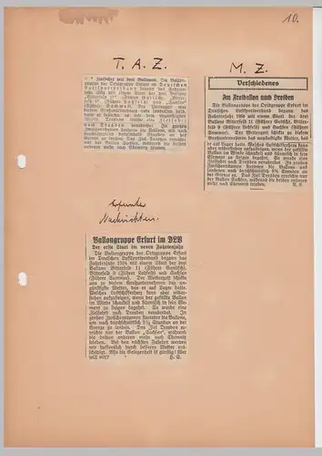 (D665) Ballonfahrt Erfurt, Presseschreiben + orig. Foto + Zeitungsberichte ü. 1. Fahrt 1934