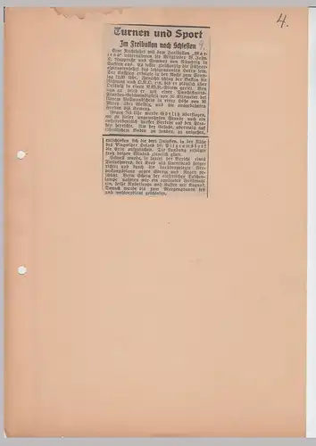(D668) Ballonfahrt, orig. Zeitungsbericht ü. Fahrt v. Nünchritz n. Schlesien 1930er