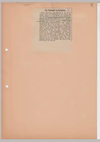 (D669) Ballonfahrt, orig. Zeitungsbericht ü. Fahrt v. Bitterfeld n. Berlin 1930er