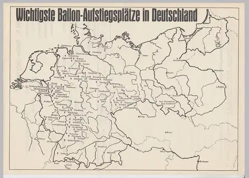 (D693) Ballonfahrt, orig. Dokument "Wichtigste Ballon-Aufstiegsplätze" + DLV Fahrtbericht 1930er