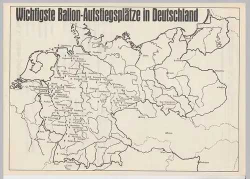 (D694) Ballonfahrt, orig. Dokument "Wichtigste Ballon-Aufstiegsplätze" + DLV Fahrtbericht 1930er