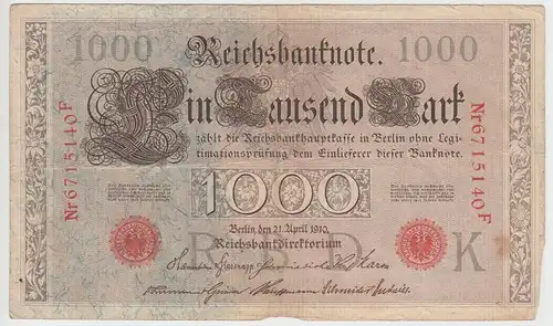 (D698) Reichsbanknote 1000 Mark, Berlin 1910