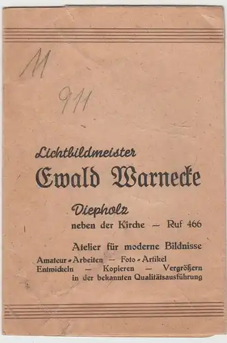 (D704) Hülle v. Lichtbildmeiser Ewald Warnecke, Diepholz, 1941