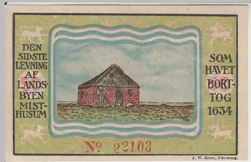 (D725) Notgeld der Stadt Skærbæk, Scherrebek (Nordschleswig) 1920, 50 Penning