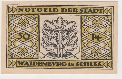 (D731) Notgeld der Stadt Waldenburg i. Schl., Wałbrzych, 50 Pf, 1921