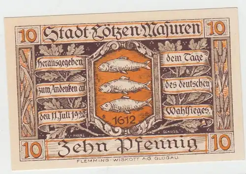 (D737) Notgeld der Stadt Lötzen, Giżycko, 50 Pfennig, 1920, Motiv Schloss