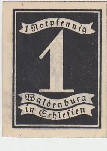 (D742) Notgeld der Stadt Waldenburg i. Schl., Wałbrzych, 1 Pf., 1920er, Stadtwappen