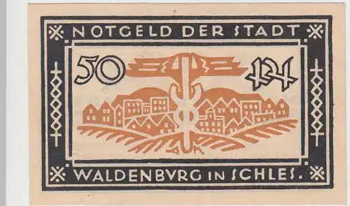 (D750) Notgeld der Stadt Waldenburg i. Schl., Wałbrzych, 50 Pf. 1921