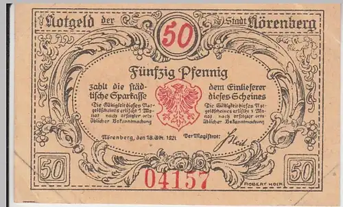 (D756) Notgeld der Stadt Nörenberg, Ińsko, 50 Pfennig 1921