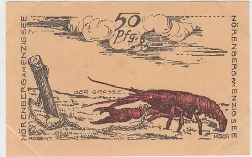 (D756) Notgeld der Stadt Nörenberg, Ińsko, 50 Pfennig 1921