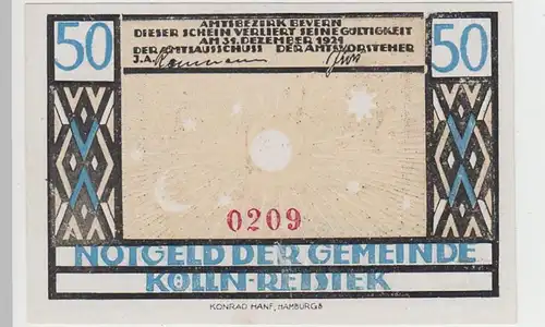 (D769) Notgeld der Gemeinde Kölln-Reisiek, 50 Pfennig 1921