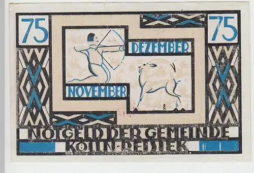 (D770) Notgeld der Gemeinde Kölln-Reisiek, 75 Pfennig 1921