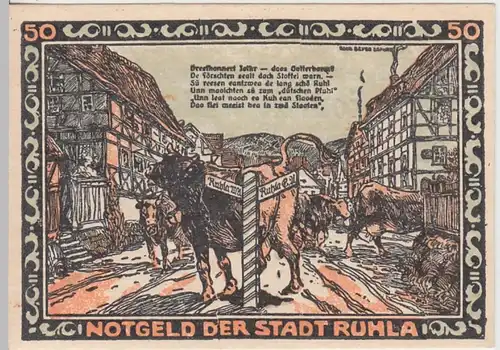 (D774) Notgeld der Stadt Ruhla, 50 Pfennig 1921, Motiv 1