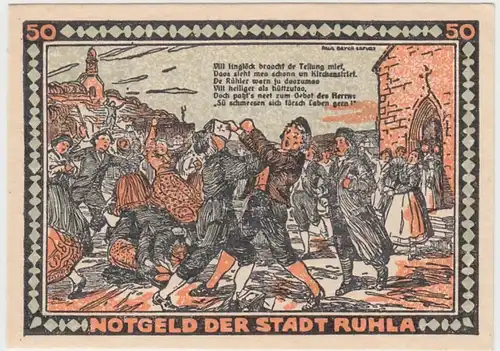 (D775) Notgeld der Stadt Ruhla, 50 Pfennig 1921, Motiv 2