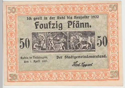 (D777) Notgeld der Stadt Ruhla, 50 Pfennig 1921, Motiv 4