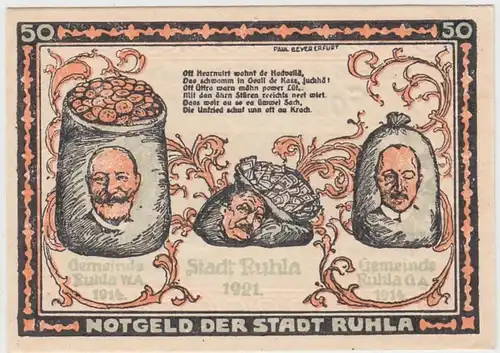 (D779) Notgeld der Stadt Ruhla, 50 Pfennig 1921, Motiv 6