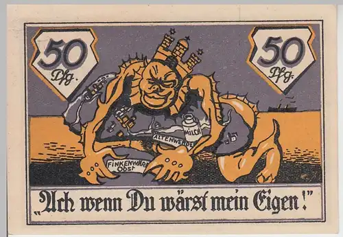 (D786) Notgeld d. Gemeind. Altenwerder u. Finkenwärder, 50 Pf. 1921, Motiv 1