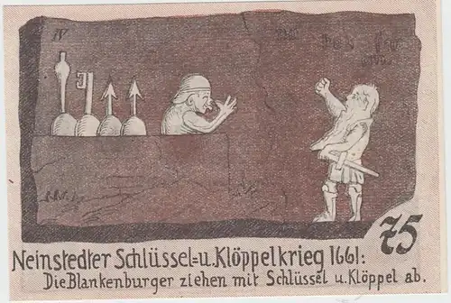 (D797) Notgeld der Gemeinde Neinstedt, 75 Pfennig 1921, Motiv 3