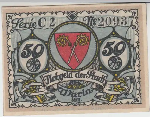 (D804) Notgeld der Stadt Warin i.M., 50 Pfennig 1922, Motiv 1
