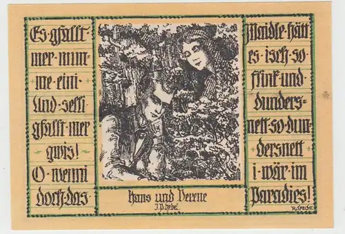 (D809) Notgeld der Stadt Schopfheim, 50 Pfennig 1921, Motiv 1