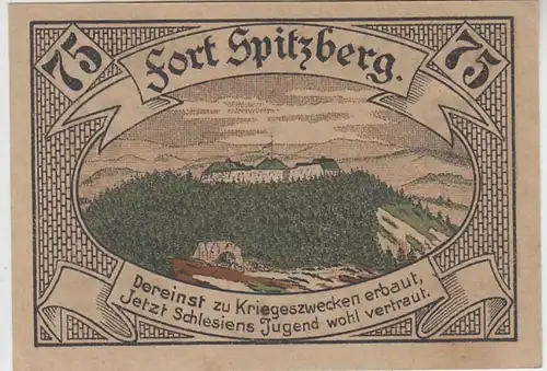 (D816) Notgeld der Stadt Silberberg, Srebrna Góra, 75 Pfennig 1921