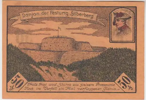 (D817) Notgeld der Stadt Silberberg, Srebrna Góra, 50 Pfennig 1921