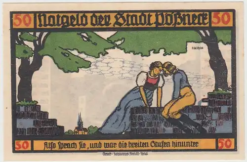 (D858) Notgeld der Stadt Pößneck, 50 Pfennig 1921, Motiv 2