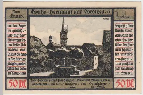 (D858) Notgeld der Stadt Pößneck, 50 Pfennig 1921, Motiv 2