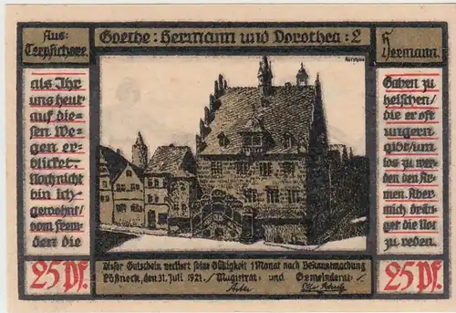 (D859) Notgeld der Stadt Pößneck, 25 Pfennig 1921, Motiv 2