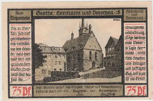 (D861) Notgeld der Stadt Pößneck, 75 Pfennig 1921, Motiv 4