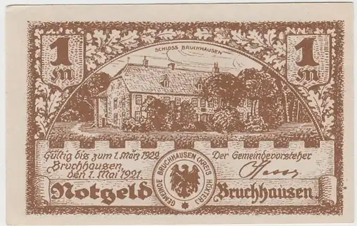 (D866) Notgeld der Stadt Bruchhausen (Höxter), 1 Mark 1921
