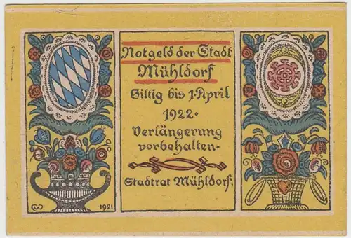 (D882) Notgeld der Stadt Mühldorf am Inn, 30 Pfennig 1922