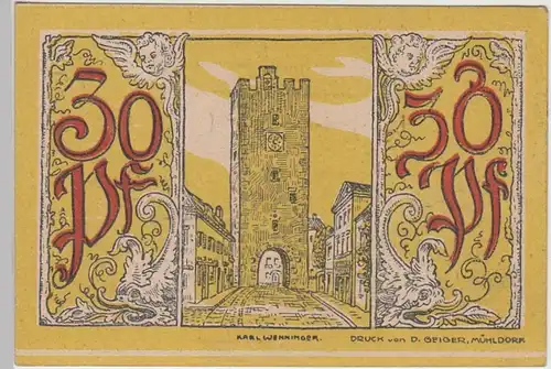 (D882) Notgeld der Stadt Mühldorf am Inn, 30 Pfennig 1922