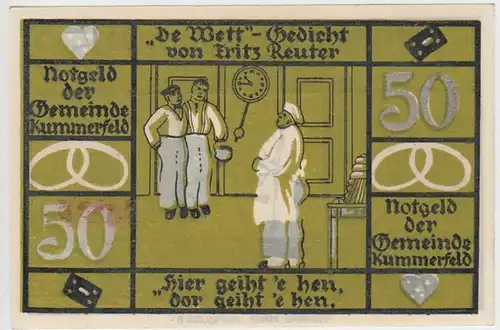(D897) Notgeld der Gemeinde Kummerfeld, 50 Pfennig, Wettgedicht 2
