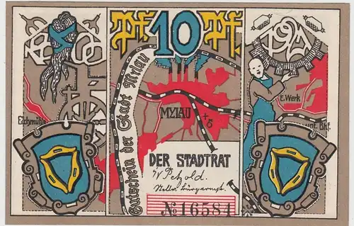 (D904) Notgeld der Stadt Mylau, 10 Pfennig 1921